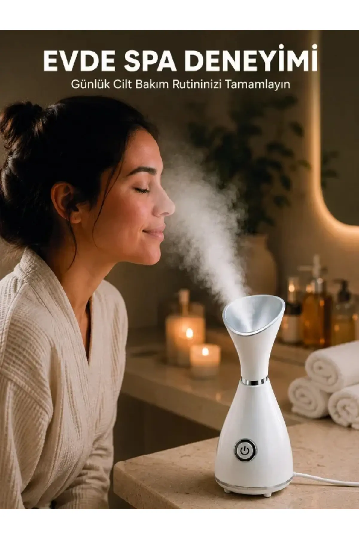 Nano İyonik Buhar Cihazı Tek Tuşla Kullanım Yüz Bakım Makinesi
