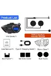 Y5x Rgb Işıklı Intercom 5 Kişi Bağlantılı 1000mah Motosiklet Bluetooth Kulaklık Seti-4