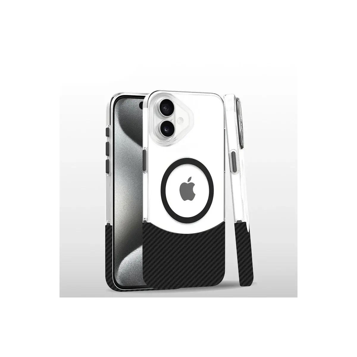 Joko Apple İphone 16 Carbon Puzzle Magsafe Kapak - Siyah-2