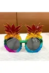 Tropikal Ananas Tasarımlı Renkli Hawaii Parti Gözlüğü-2