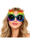 Tropikal Ananas Tasarımlı Renkli Hawaii Parti Gözlüğü-3