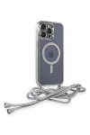 Apple iPhone 13 Pro Kılıf Divo Lazer Askılı Magsafe Kapak - Gümüş-2