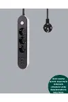 2 Metre Kablolu 3 USB Portlu Anahtarlı Üçlü Priz-3