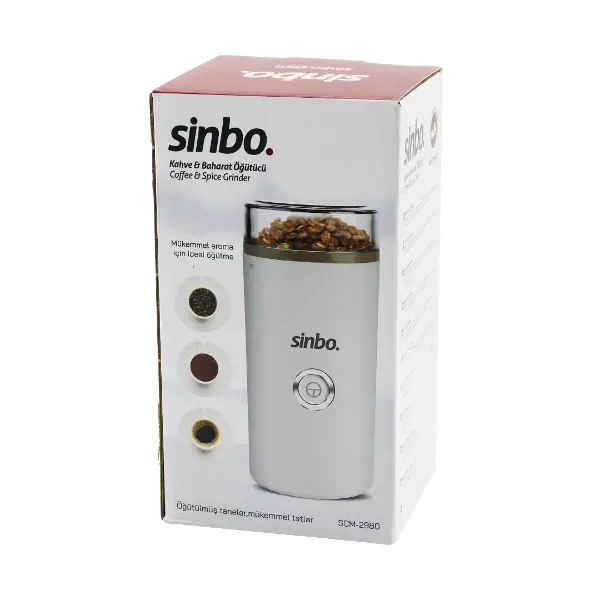 Kahve - Baharat Öğütücü Makine 2 Bıçaklı Çelik Öğütme Haznesi 70GR Öğütme Ac MOTOR=180W SCM-2980