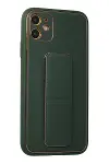 Apple iPhone 12 Kılıf Coco Deri Standlı Kapak - Yeşil-2