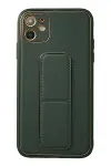 Apple iPhone 12 Kılıf Coco Deri Standlı Kapak - Yeşil-1