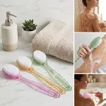 Plastik Saplı Vücut Tezleme Fırçası - Çok Amaçlı Sırt ve Vücut İçin Banyo ve Duş Kese Aparatı-1