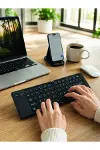 Katlanır Bluetooth Klavye Telefon Tablet Laptop Uyumlu Kablosuz Klavye-4