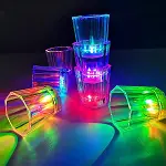 Renkli Led Parlayan Fiber Optik Glow Işıklı Bardak 5,5 X 5,5 Cm 1 Adet-1