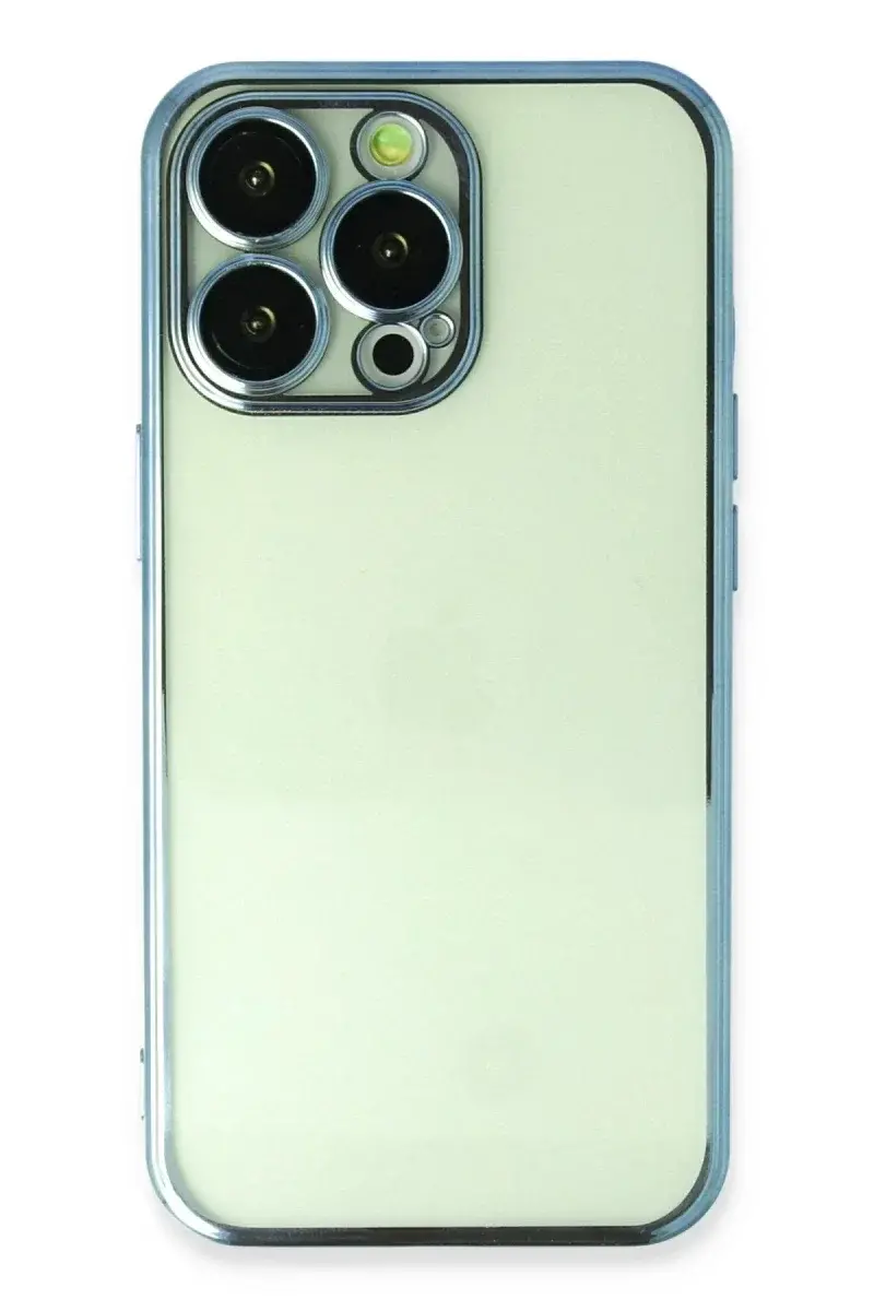 Apple iPhone 13 Pro Kılıf Razer Lensli Silikon - Açık Mavi