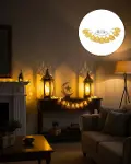 Ev Dekoru İçin Ramazan LED Işık Pilli Sıcak Sarı Ca Figürlü-2