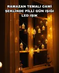 Ev Dekoru İçin Ramazan LED Işık Pilli Sıcak Sarı Ca Figürlü-1