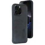 Apple İphone 15 Pro Max Kılıf Sara Kartvizitli Deri Kılıf - Siyah-1