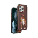 Venco Apple İphone 14 Pro Max Perma Desenli Kapak - Kahverengi-2