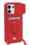 Xiao Red Note 13 Pro 5G Kılıf Zuma Kartvizitli Yüzüklü Silikon - Kırmızı-1