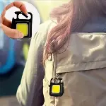 Mini 30 Ledli Mıknatıslı Anahtarlık Flash Kamp Lambası Askılı Kapak Açacaklı Şarjlı Fener-4