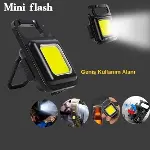 Mini 30 Ledli Mıknatıslı Anahtarlık Flash Kamp Lambası Askılı Kapak Açacaklı Şarjlı Fener-1