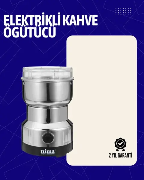 Elektrikli Sessiz Kahve Öğütücü | Çok Fonksiyonlu, 200W, AB Fişli, Kolay Tezlenir