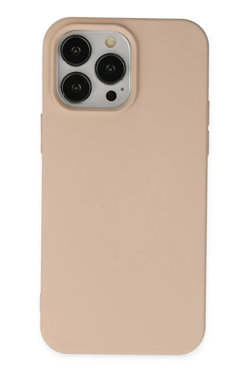 Apple iPhone 15 Pro Kılıf Nano içi Kadife Silikon - Pudra