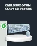 Retro Daktilo Stilli Kablosuz Klavye Mouse Seti – Sessiz ve Şık-1
