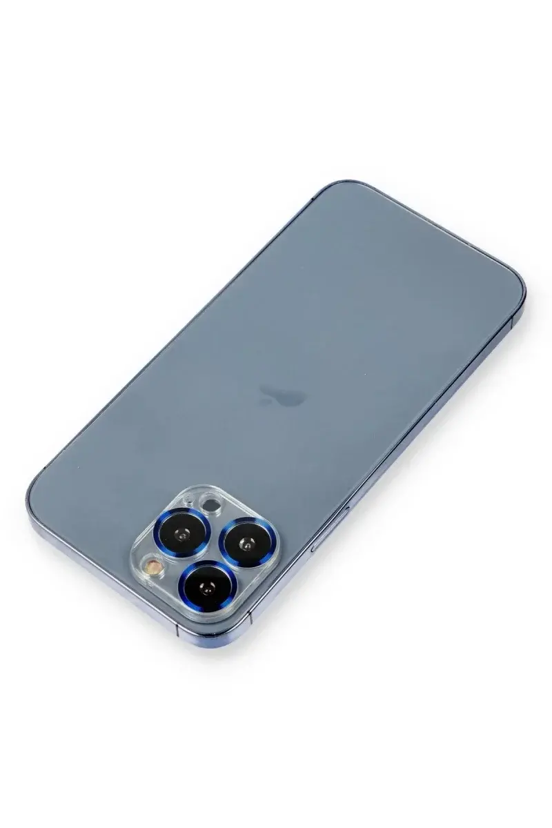 Apple iPhone 12 Pro Metal Kamera Lens Koruma Cam - Mavi
