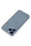 Apple iPhone 12 Pro Metal Kamera Lens Koruma Cam - Mavi-1