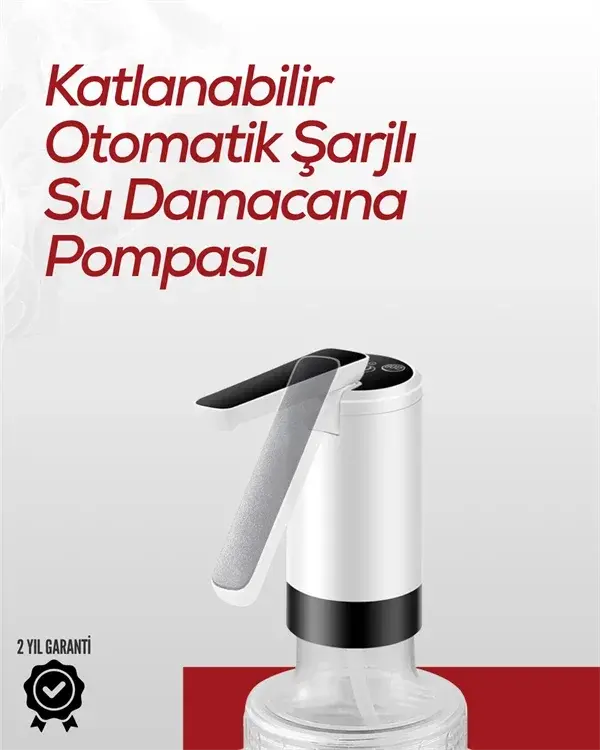 Uzun Şarj Süreli Su Pompası | Tek Tuşla Başlat/Durdur | Cam Damacana Uyumlu | Enerji Tasarruflu 4W G