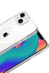 Apple iPhone 14 Combo Sert Şeffaf Magsafe Kapak - Şeffaf-2