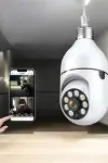 Wifi Kamera Duylu Ampul Görünümlü 360 Derece Dönebilen Ev Kamerası-4