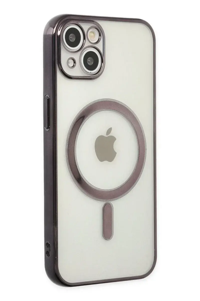 Apple iPhone 14 Plus Kılıf Magneticsafe Lazer Silikon - Siyah