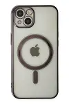 Apple iPhone 14 Plus Kılıf Magneticsafe Lazer Silikon - Siyah-2