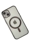 Apple iPhone 14 Plus Kılıf Magneticsafe Lazer Silikon - Siyah-3