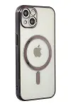 Apple iPhone 14 Plus Kılıf Magneticsafe Lazer Silikon - Siyah-1
