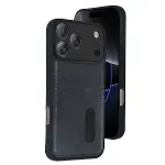 Apple İphone 17 Pro Sara Kartvizitli Deri Kılıf - Siyah-1