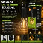 Usb Şarjlı Seyyar Ampul Model=rustik Kamp Lambası Mandallı Kanca Askılık 3-KADEME Işık EKL-06 G-912-2