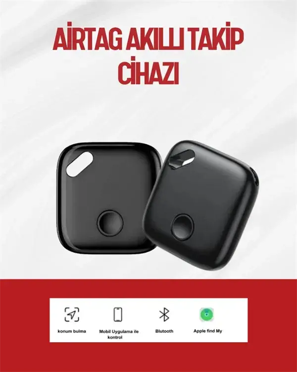 iOS Uyumlu Smart Tag | Uzun Pil Ömrü | Bul Uygulaması ile Entegre Akıllı Takip Cihazı