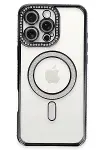 Apple iPhone 16 Pro Kılıf Joke Simli Magneticsafe Kılıf - Siyah-2