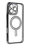 Apple iPhone 16 Pro Kılıf Joke Simli Magneticsafe Kılıf - Siyah-3