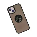 Apple İphone 13 Kılıf Montreal Yüzüklü Silikon Kapak - Siyah-2
