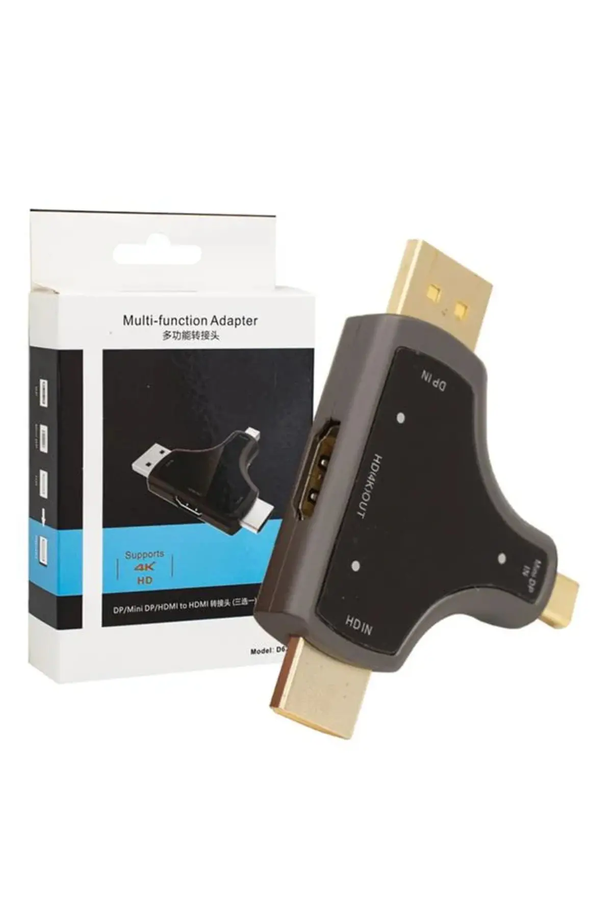 Mini DP+DP+HDMI To HDMI 4K Çevirici