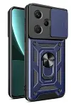 Xiao Red Note 13 Pro Plus Kılıf Pars Lens Yüzüklü Silikon - Lacivert-1