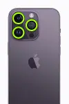 Apple iPhone 13 Pro Max Neon Fosforlu Kamera Lens - Yeşil-1