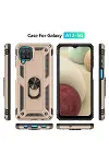 Samsung Galaxy A22 Kılıf Sofya Yüzüklü Silikon Kapak - Gold-3