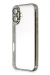 Apple iPhone 16 Kılıf Razer Lensli Silikon - Titanyum Gri-2
