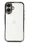 Apple iPhone 16 Kılıf Razer Lensli Silikon - Titanyum Gri-1