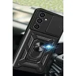 Samsung Galaxy A15 4g Kılıf Pars Lens Yüzüklü Silikon - Siyah-2
