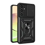 Samsung Galaxy A15 4g Kılıf Pars Lens Yüzüklü Silikon - Siyah-1