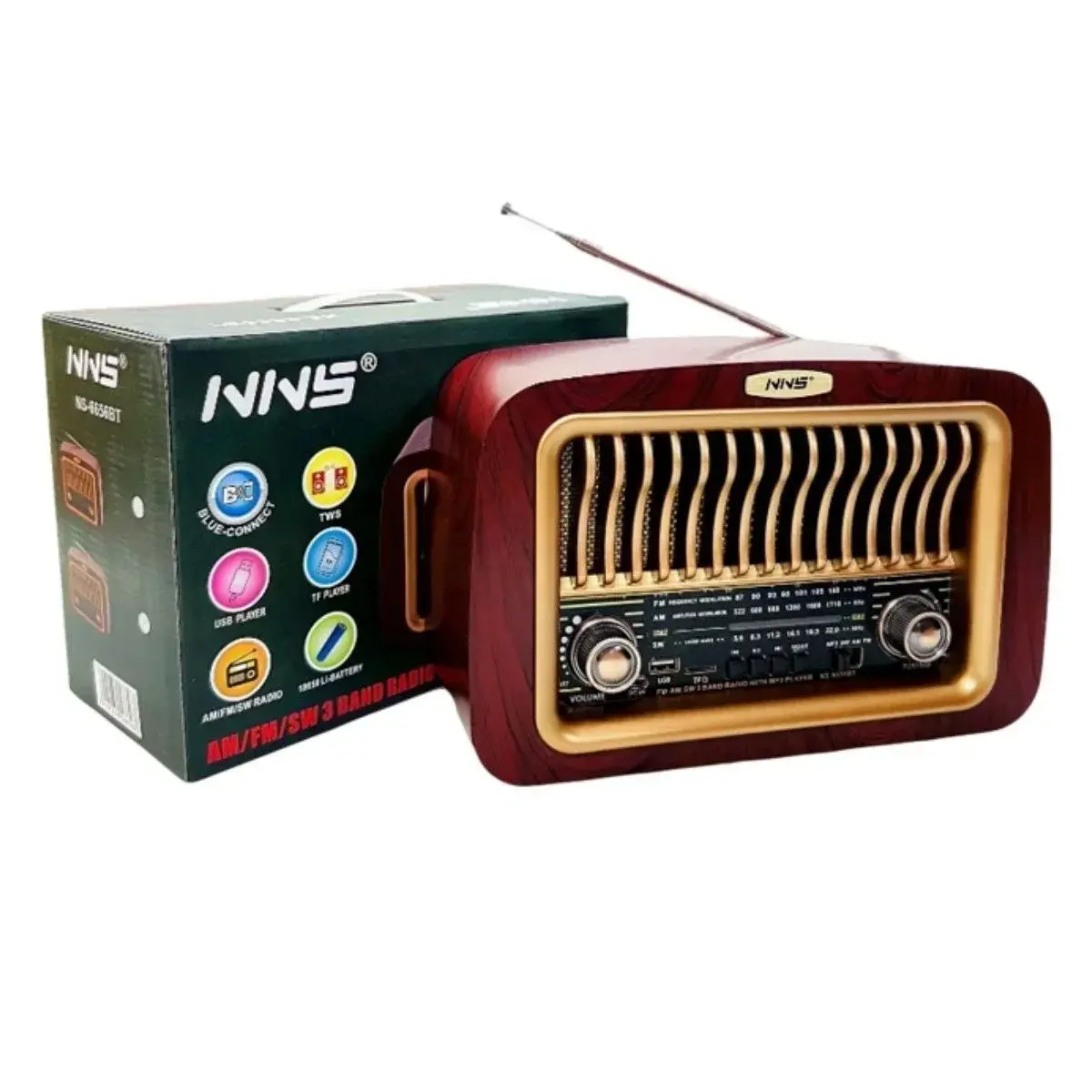 Taşınabilir Klasik AM/FM/SW Transistör Retro Nostaljik Radyo USB Şarjlı