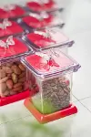 Akrilik Fuşya 12 Li Baharat Kavanozu & Baharatlık & Baharatlık Seti 200 ML ( CAM DEĞİLDİR )-2
