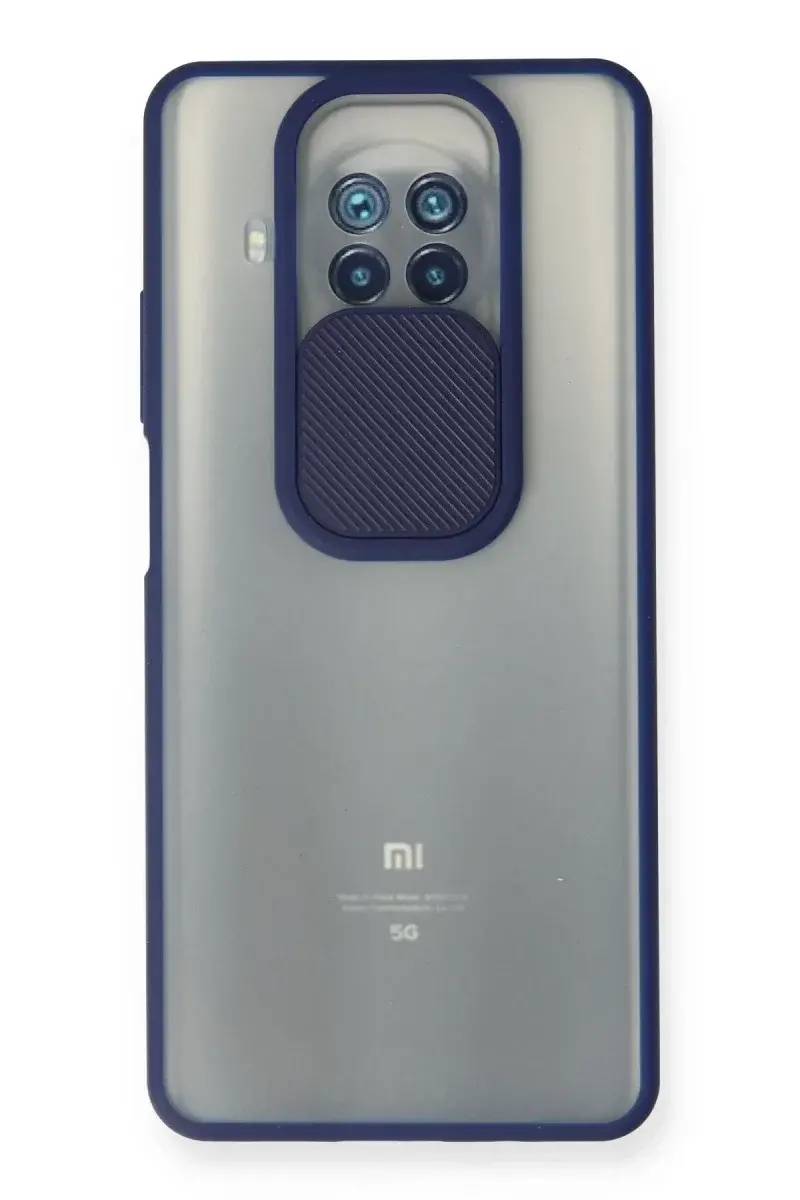 Xiao 10T Lite Kılıf Palm Buzlu Kamera Sürgülü Silikon - Lacivert
